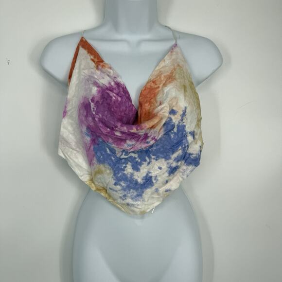Sky to Moon String Halter Crop Top Women size Large Watercolor NEW - Picture 14 of 14